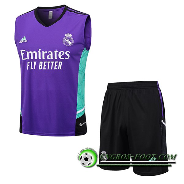 Ensemble Training Debardeur + Shorts Real Madrid Pourpre 2023/2024 -02