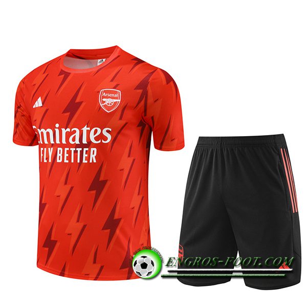 Ensemble Training T-Shirts + Shorts Arsenal Orange 2023/2024