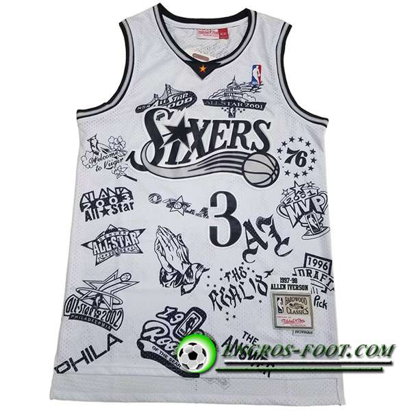 Maillot Philadelphia 76ers (IVERSON #3) 2023/24 Noir/Blanc