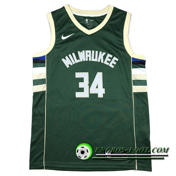 Maillot Milwaukee Bucks (ANTETOKOUNMPO #34) 2023/24 Vert