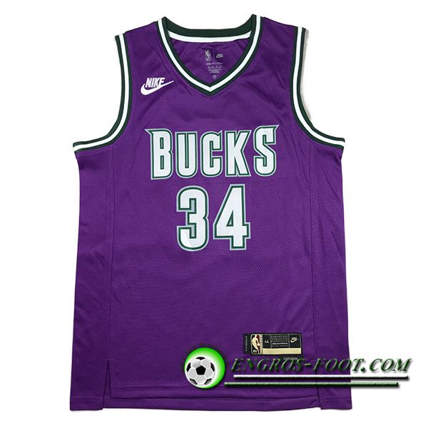 Maillot Milwaukee Bucks (ANTETOKOUNMPO #34) 2023/24 Pourpre