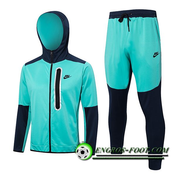 Ensemble Survetement Veste A Capuche Coupe-Vent Nike Vert 2023/2024