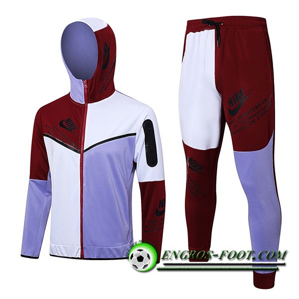 Ensemble Survetement Veste A Capuche Coupe-Vent Nike Pourpre 2023/2024