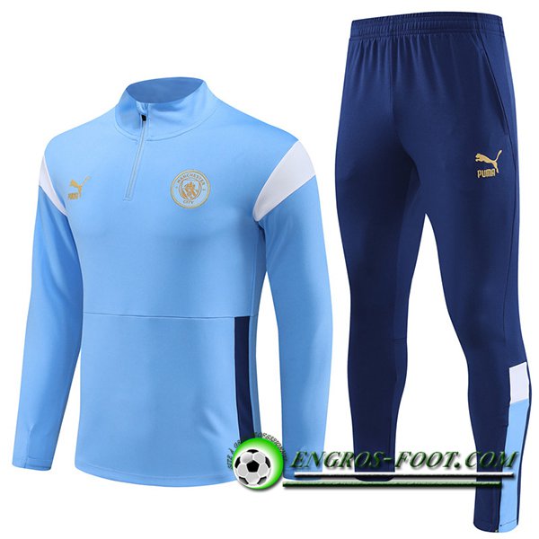 Ensemble Survetement de Foot Manchester City Bleu Clair 2023/2024