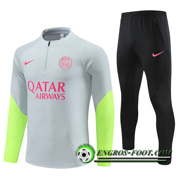 Ensemble Survetement de Foot PSG Gris Clair 2023/2024