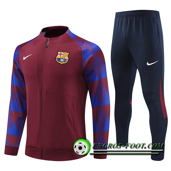 Ensemble Survetement de Foot - Veste FC Barcelone Rouge 2023/2024 -02