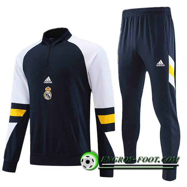 Ensemble Survetement de Foot Real Madrid Bleu Marine 2023/2024