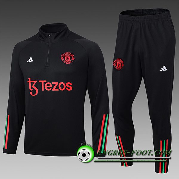 Ensemble Survetement de Foot Manchester United Enfant Noir 2023/2024 -02