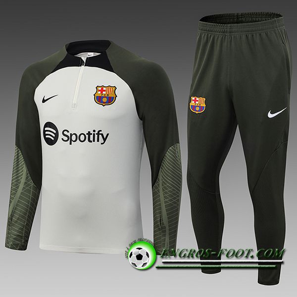 Ensemble Survetement de Foot FC Barcelone Enfant Vert 2023/2024 -03