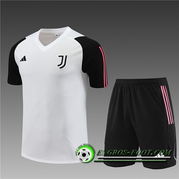 Ensemble Training T-Shirts + Shorts Juventus Enfant Blanc 2023/2024