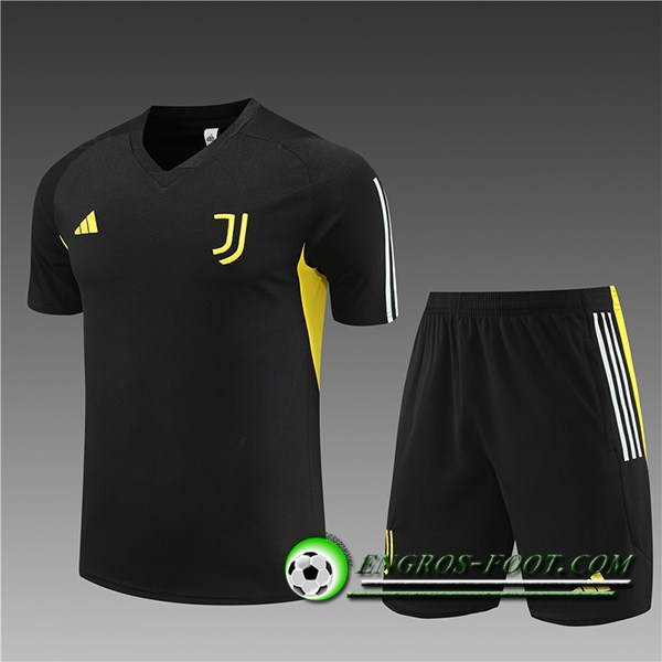 Ensemble Training T-Shirts + Shorts Juventus Enfant Noir 2023/2024