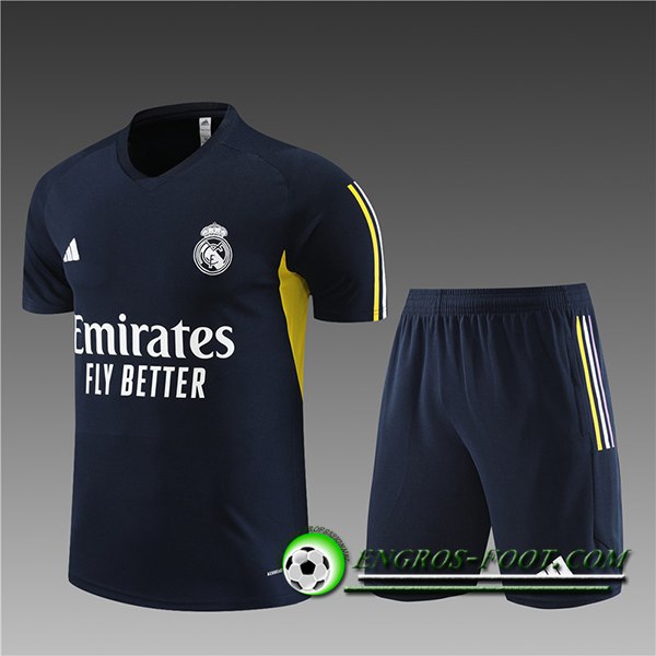 Ensemble Training T-Shirts + Shorts Real Madrid Enfant Bleu Marine 2023/2024