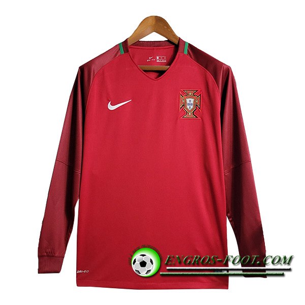 Maillot de Foot Portugal Retro Domicile Manches Longues 2016/2017