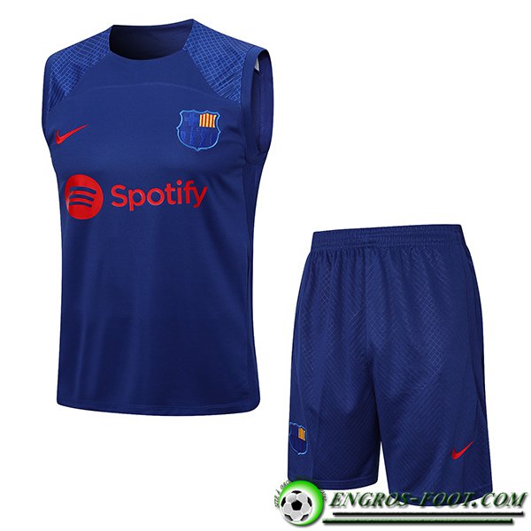 Ensemble Training Debardeur + Shorts FC Barcelone Bleu 2023/2024 -02