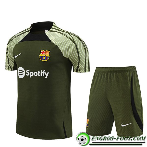 Ensemble Training T-Shirts + Shorts FC Barcelone Vert 2023/2024 -02