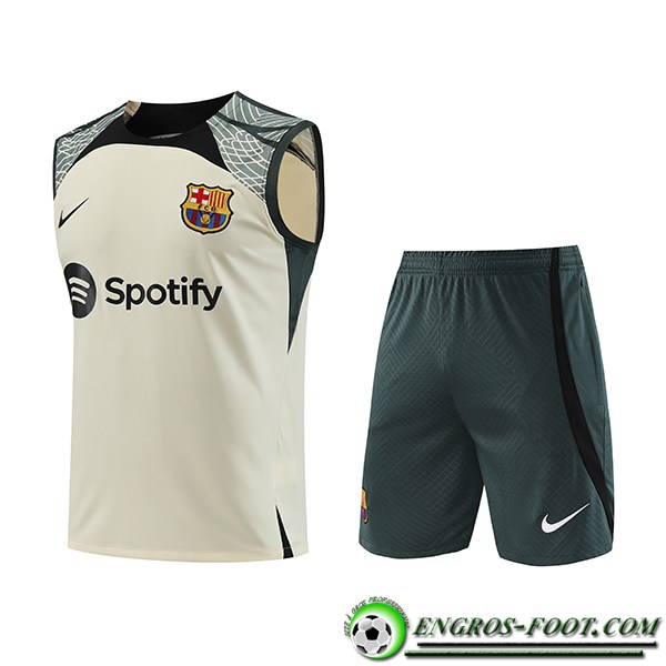 Ensemble Training Debardeur + Shorts FC Barcelone Jaune 2023/2024 -03