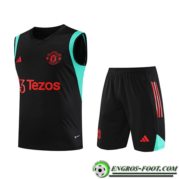 Ensemble Training Debardeur + Shorts Manchester United Noir 2023/2024 -04