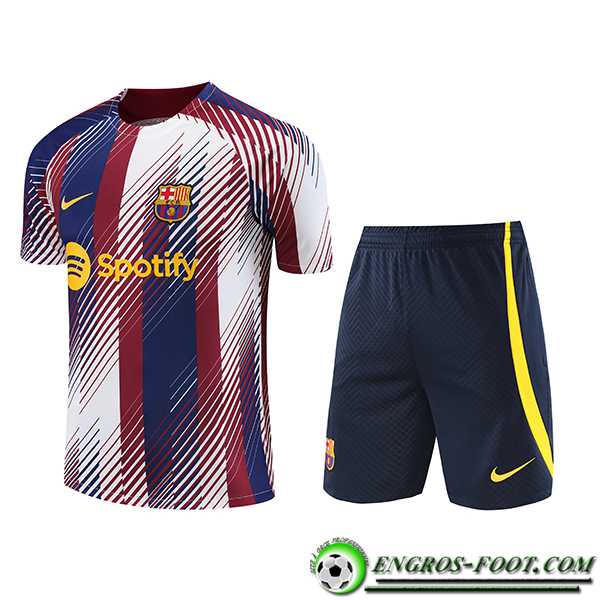 Ensemble Training T-Shirts + Shorts Jordan FC Barcelone Bleu/Blanc/Rouge 2023/2024