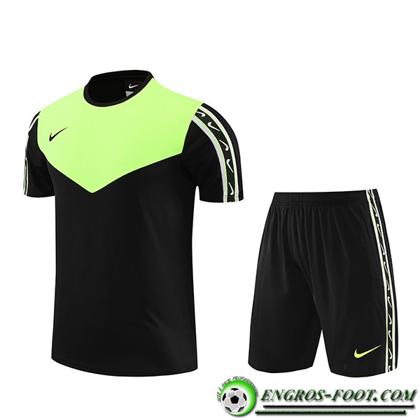 Ensemble Training T-Shirts + Shorts Nike Noir/Vert 2023/2024