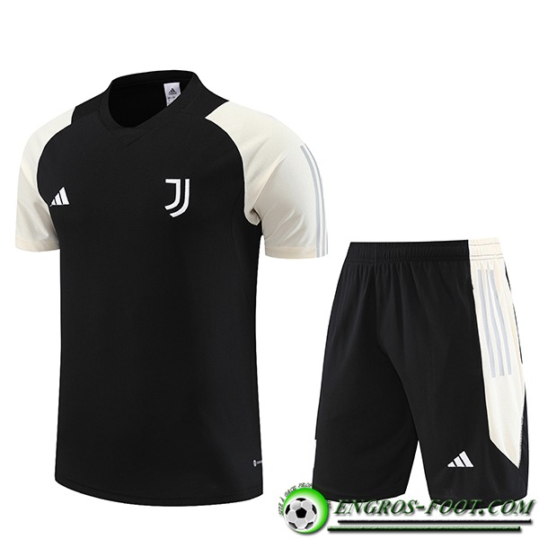 Ensemble Training T-Shirts + Shorts Juventus Noir 2023/2024 -02