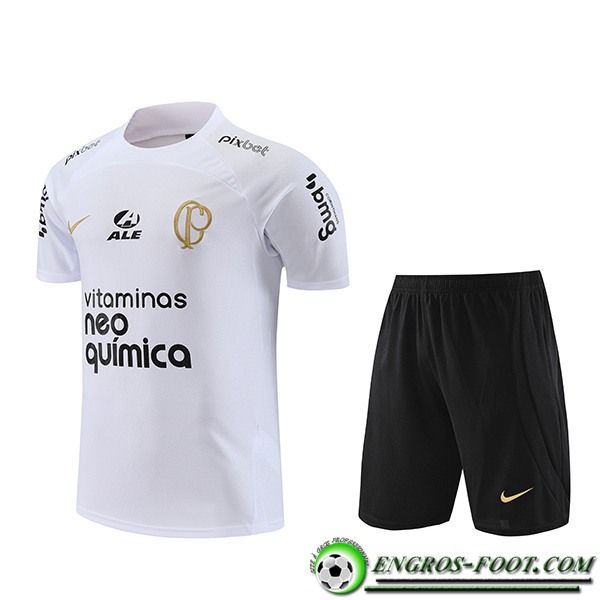 Ensemble Training T-Shirts + Shorts Corinthians Blanc 2023/2024 -02