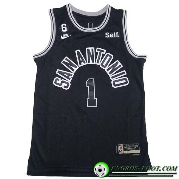 Maillot San Antonio Spurs (WEMBANYAMA #1) 2023/24 Noir -03