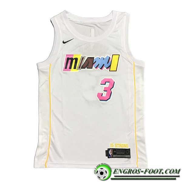 Maillot Miami Heat (WADE #3) 2023/24 Blanc -03