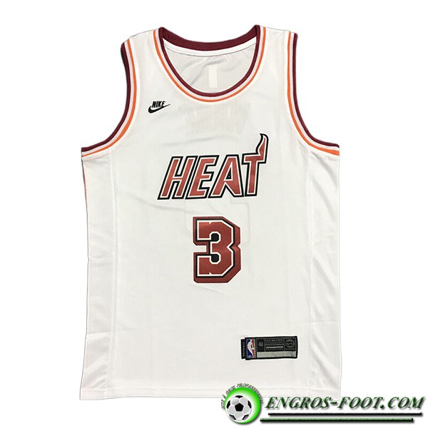 Maillot Miami Heat (WADE #3) 2023/24 Blanc -02