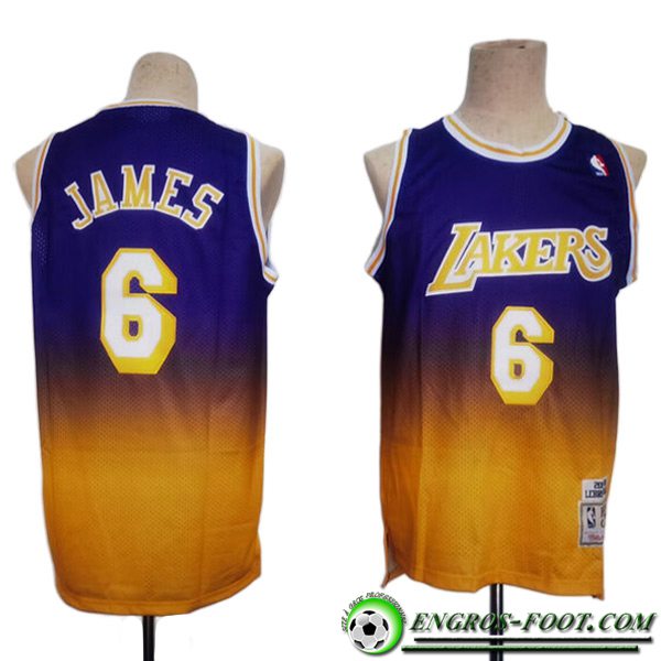 Maillot Los Angeles Lakers (JAMES #6) 2023/24 Pourpre/Jaune