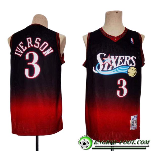 Maillot Philadelphia 76ers (IVERSON #3) 2023/24 Noir/Rouge