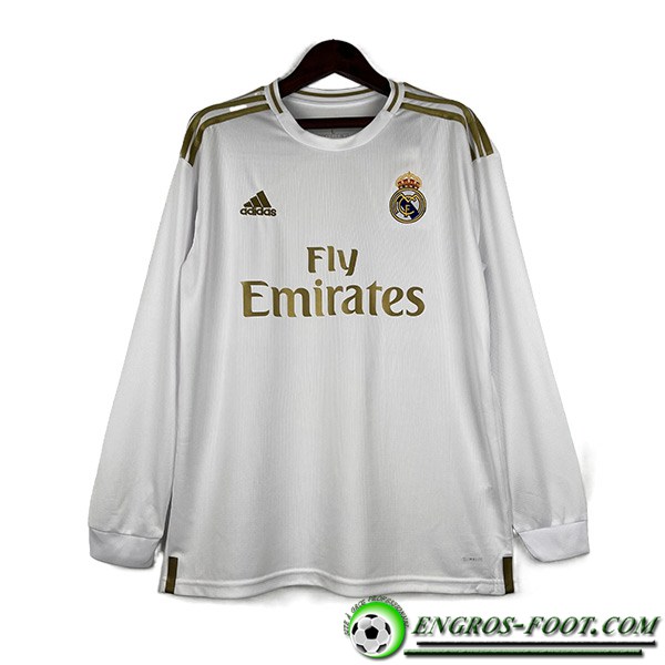 Maillot de Foot Real Madrid Retro Domicile Manches Longues 2019/2020