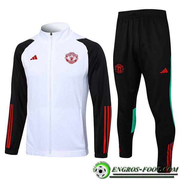 Ensemble Survetement de Foot - Veste Manchester United Blanc 2023/2024