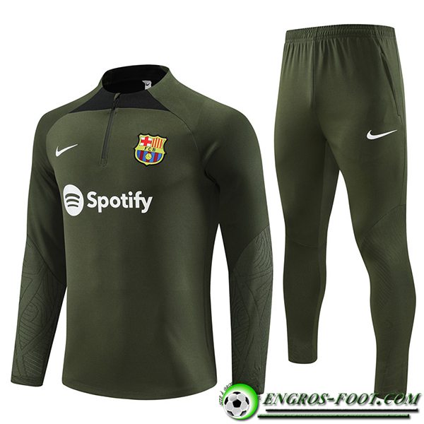 Ensemble Survetement de Foot FC Barcelone Vert 2023/2024 -05