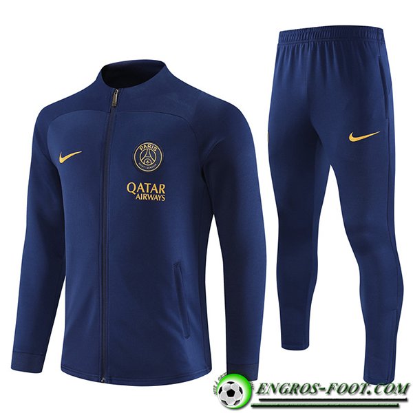 Ensemble Survetement de Foot - Veste PSG Bleu Marine 2023/2024 -03