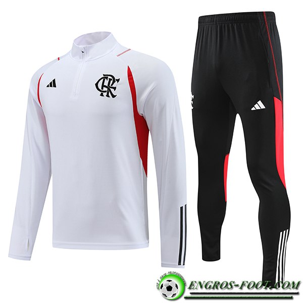 Ensemble Survetement de Foot Flamengo Blanc 2023/2024