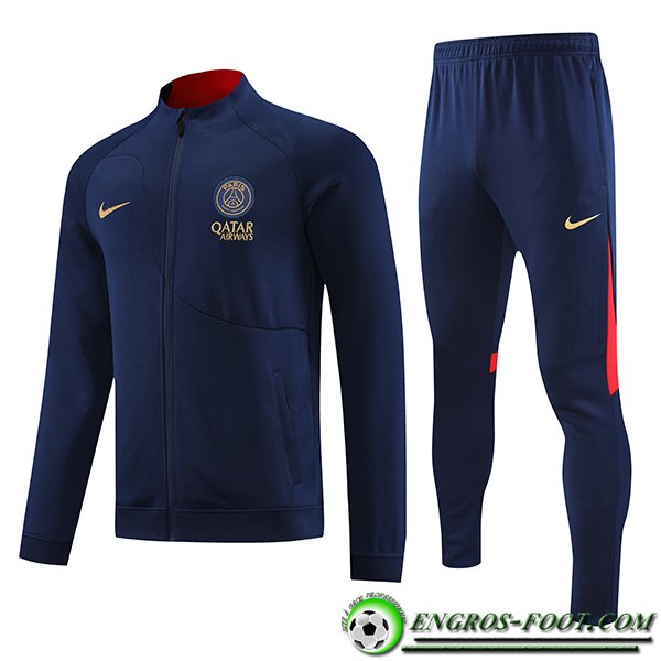 Ensemble Survetement de Foot - Veste PSG Bleu Marine 2023/2024 -02