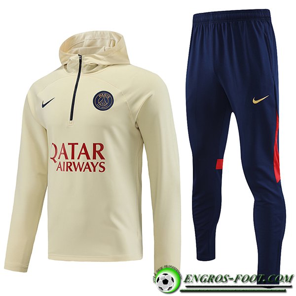 Ensemble Survetement Veste A Capuche PSG Blanc 2023/2024