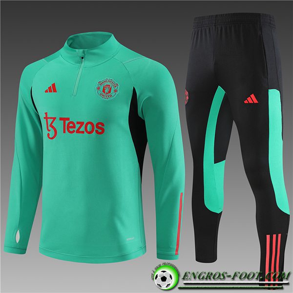 Ensemble Survetement de Foot Manchester United Enfant Vert 2023/2024