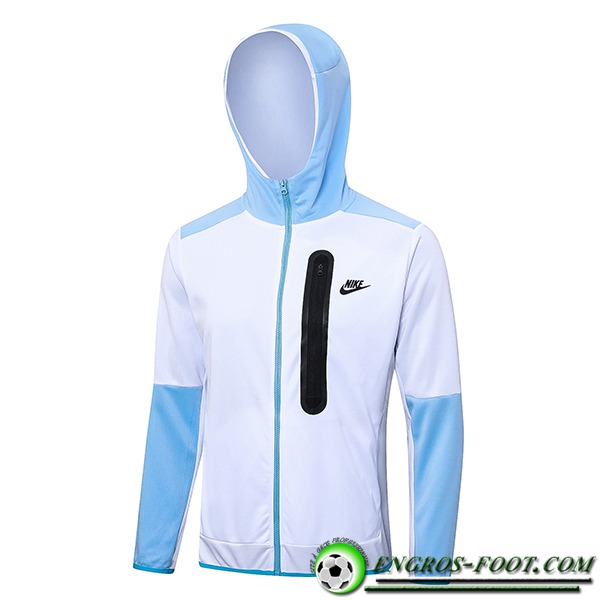 Veste A Capuche Nike Blanc/Bleu 2023/2024