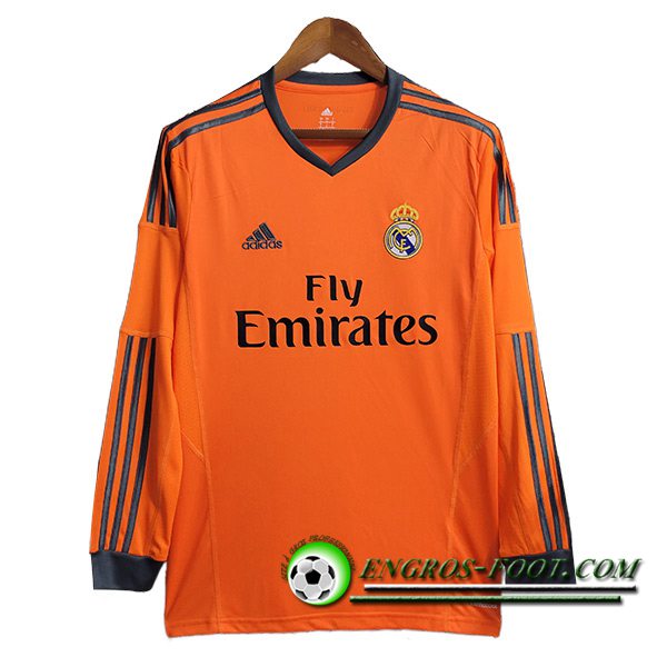 Maillot de Foot Real Madrid Retro Exterieur Manches Longues 2013/2014