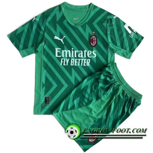 Maillot de Foot Milan AC Enfant Gardien de But Vert 2023/2024