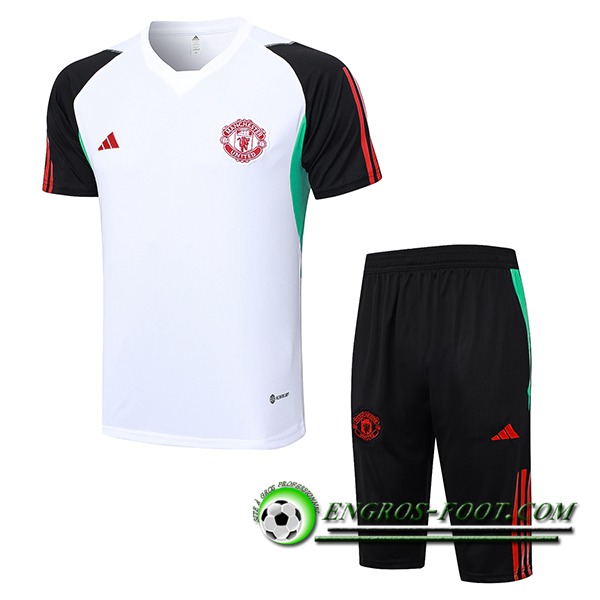 Ensemble Training T-Shirts + Shorts Manchester United Blanc 2023/2024 -03