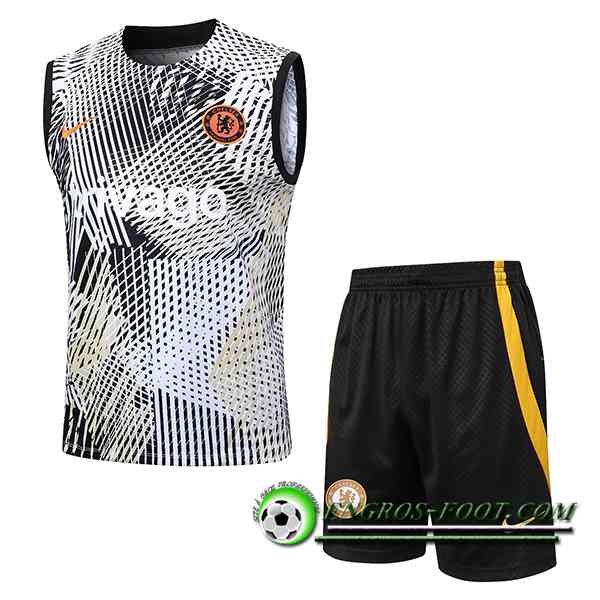 Ensemble Training Debardeur + Shorts FC Chelsea Jaune 2023/2024 -02