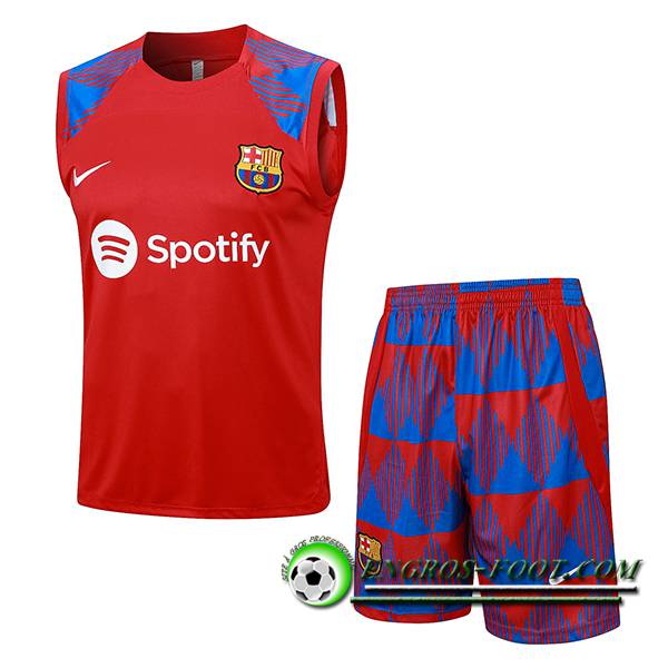 Ensemble Training Debardeur + Shorts FC Barcelone Rouge 2023/2024 -02