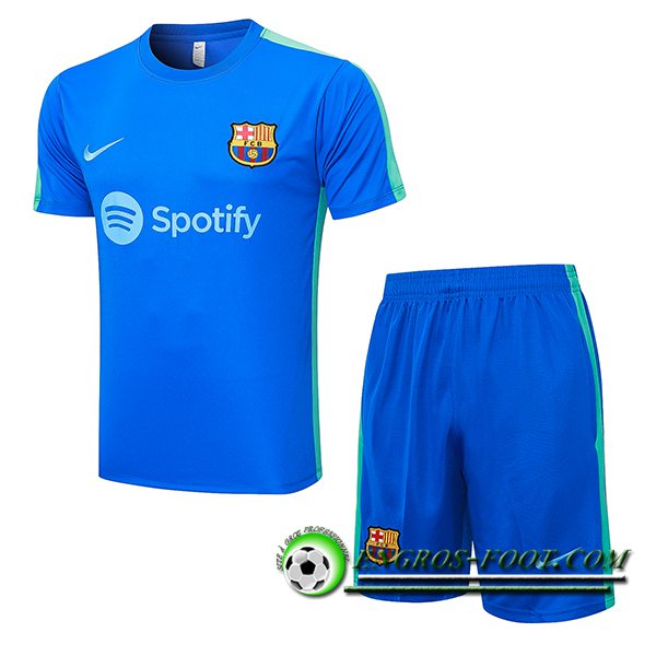 Ensemble Training T-Shirts + Shorts FC Barcelone Bleu 2023/2024 -02