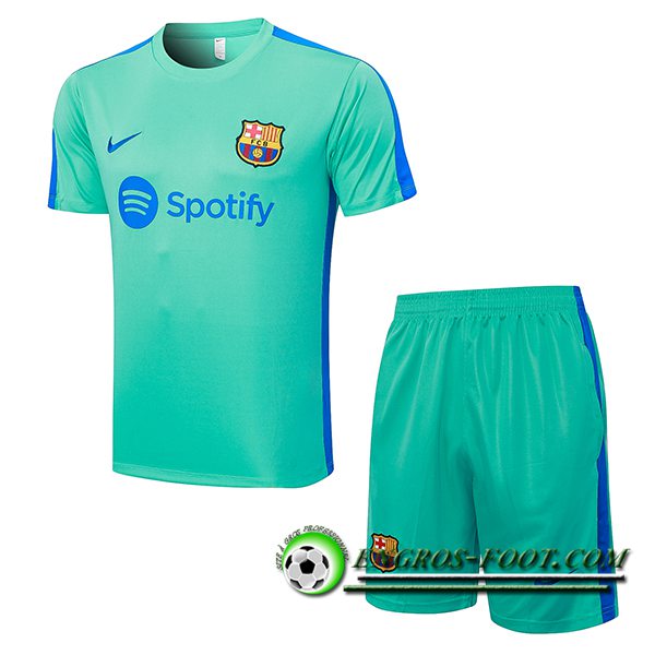 Ensemble Training T-Shirts + Shorts FC Barcelone Vert 2023/2024 -03