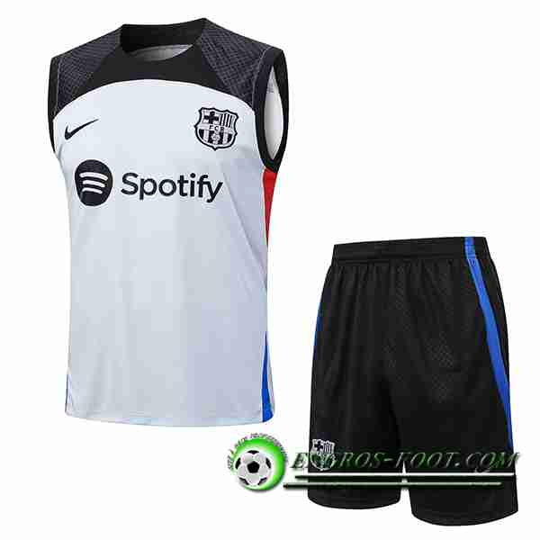 Ensemble Training Debardeur + Shorts FC Barcelone Gris 2023/2024 -02