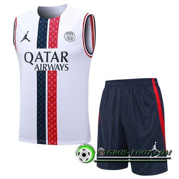 Ensemble Training Debardeur + Shorts PSG Blanc 2023/2024