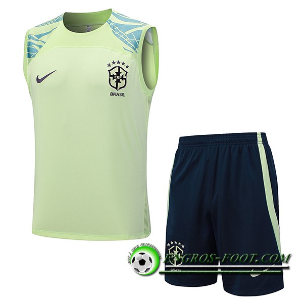 Ensemble Training Debardeur + Shorts Bresil Vert 2023/2024