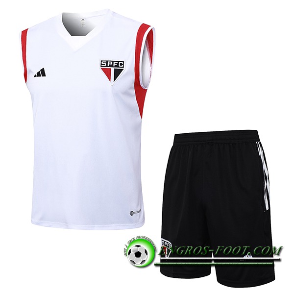 Ensemble Training Debardeur + Shorts Sao Paulo FC Blanc 2023/2024 -02